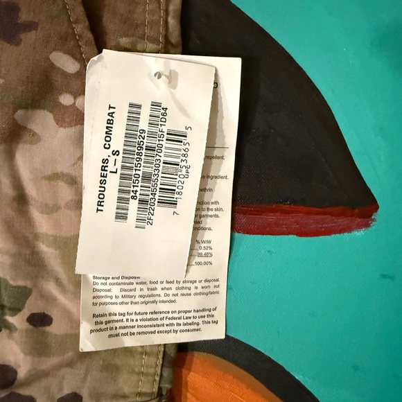 NWT US Army Combat Insect Repellant Utility Pants Gorpcore Hunting & Fishing - Picture 4 of 8